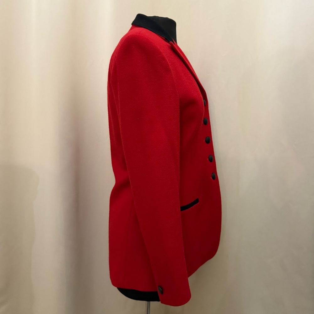 Jules Miller Vintage Red Wool Military Blazer Jacket USA Women’s 8 80s - Picture 6 of 12